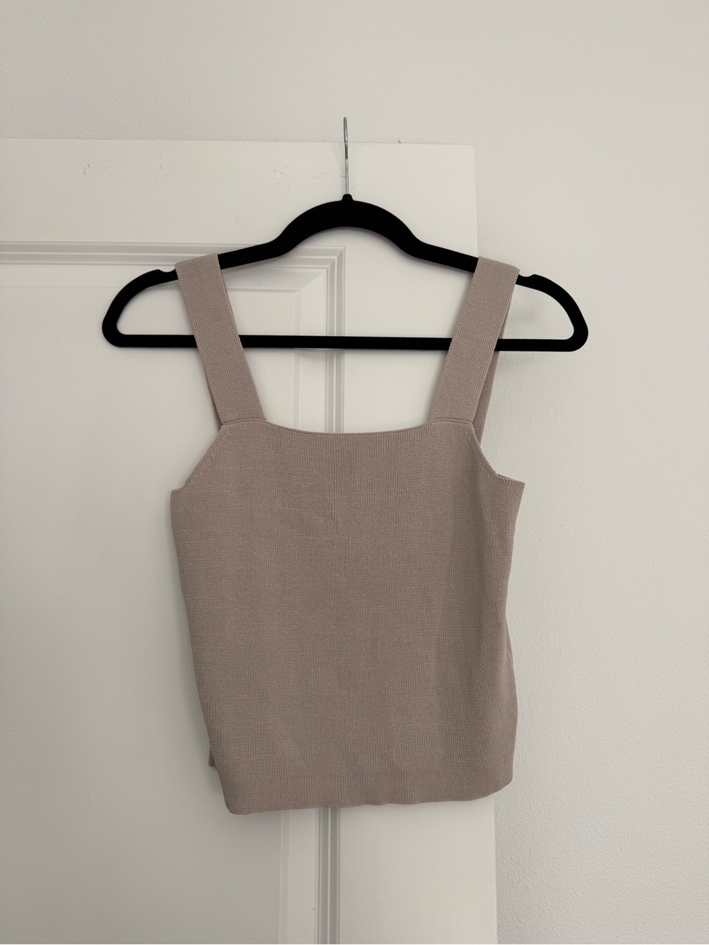 NEW Nordstrom Leith Women's beige brown Square Neck Knit Tank Top size small